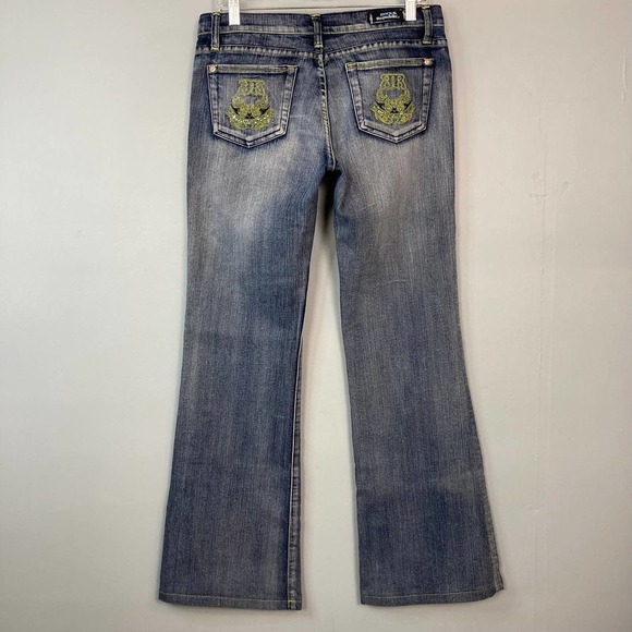 ROCK & Republic Roth 5432 crthwaw Flare Jeans Women's 29 Rhinestones Embroidered - Picture 8 of 12